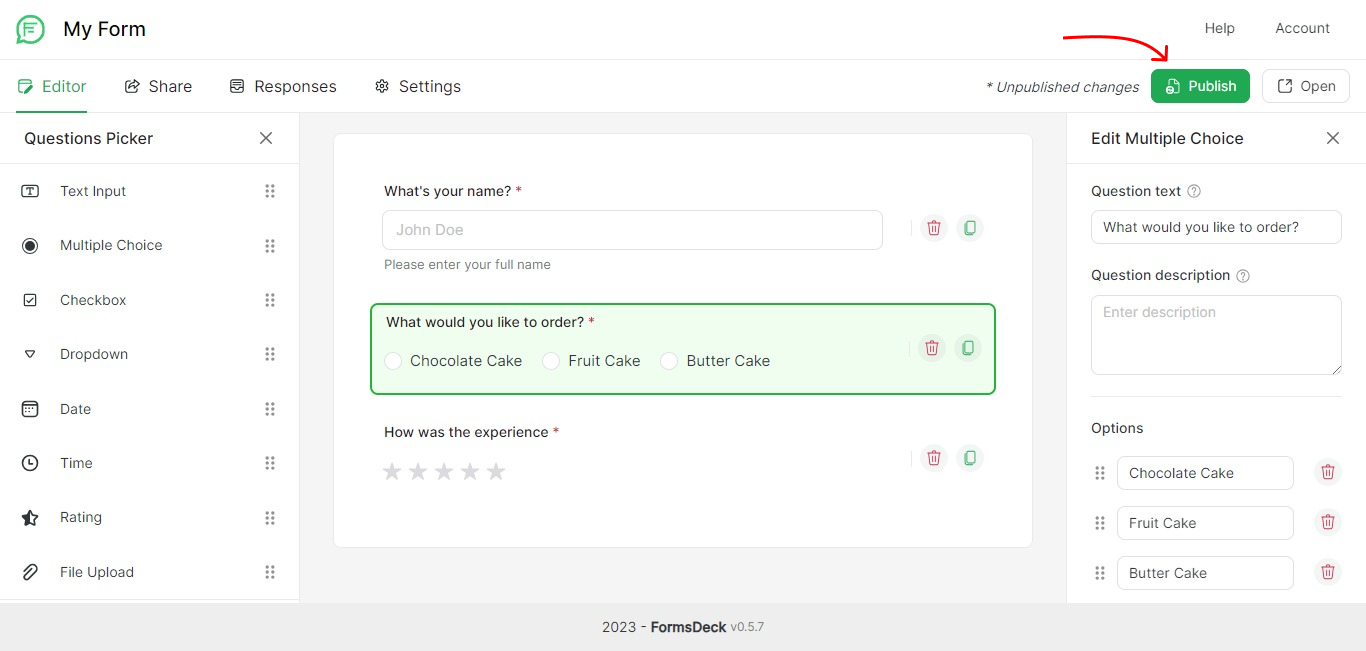 FormsDeck Completed Form