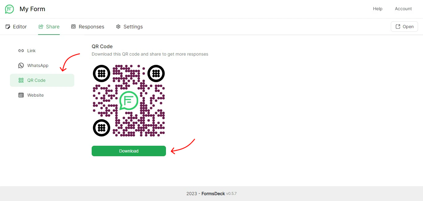 QR Code for the Form