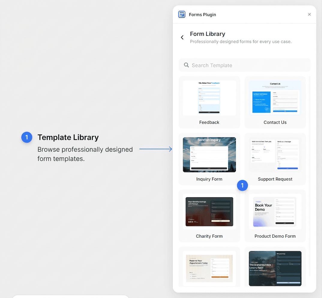 Form Library template browser