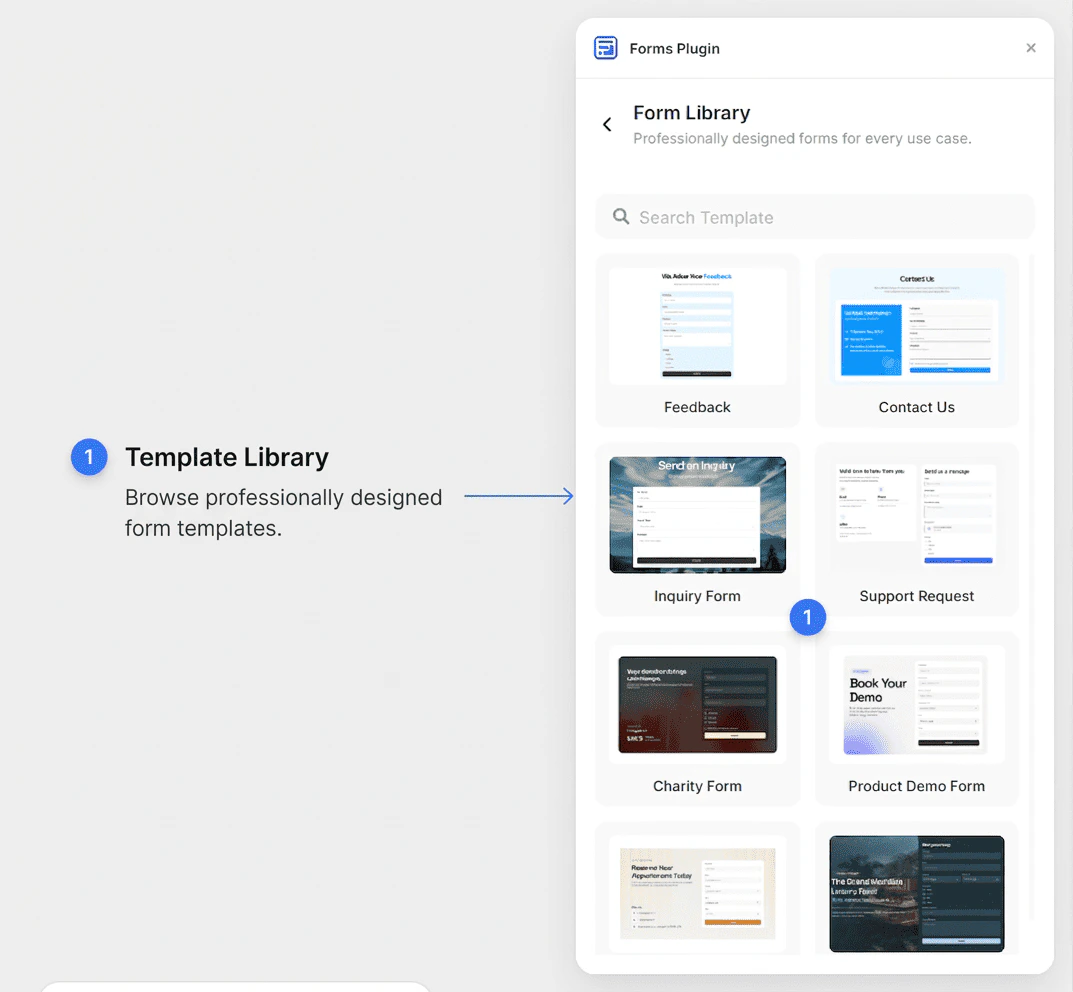 Form Library template browser