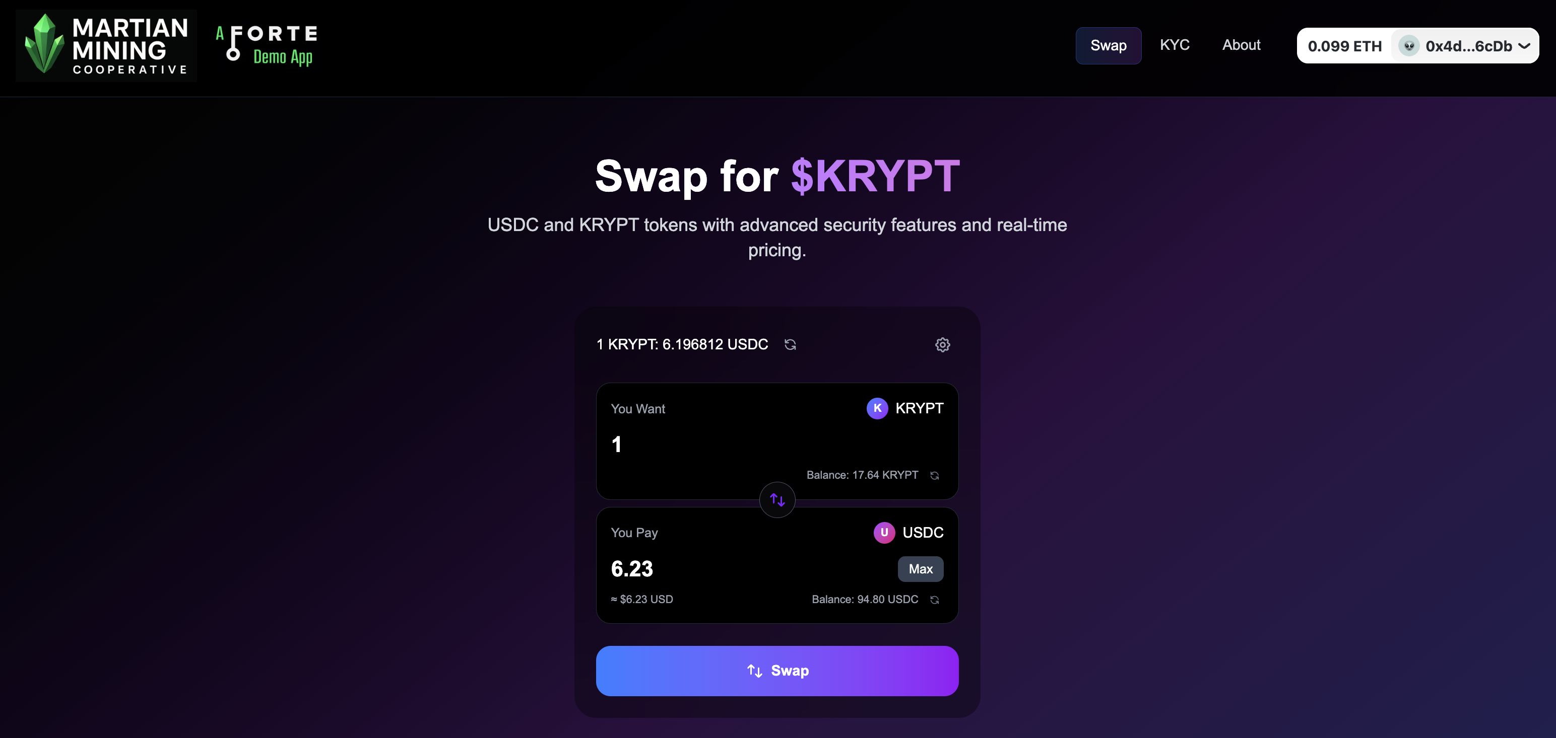 Martian Mining demo site