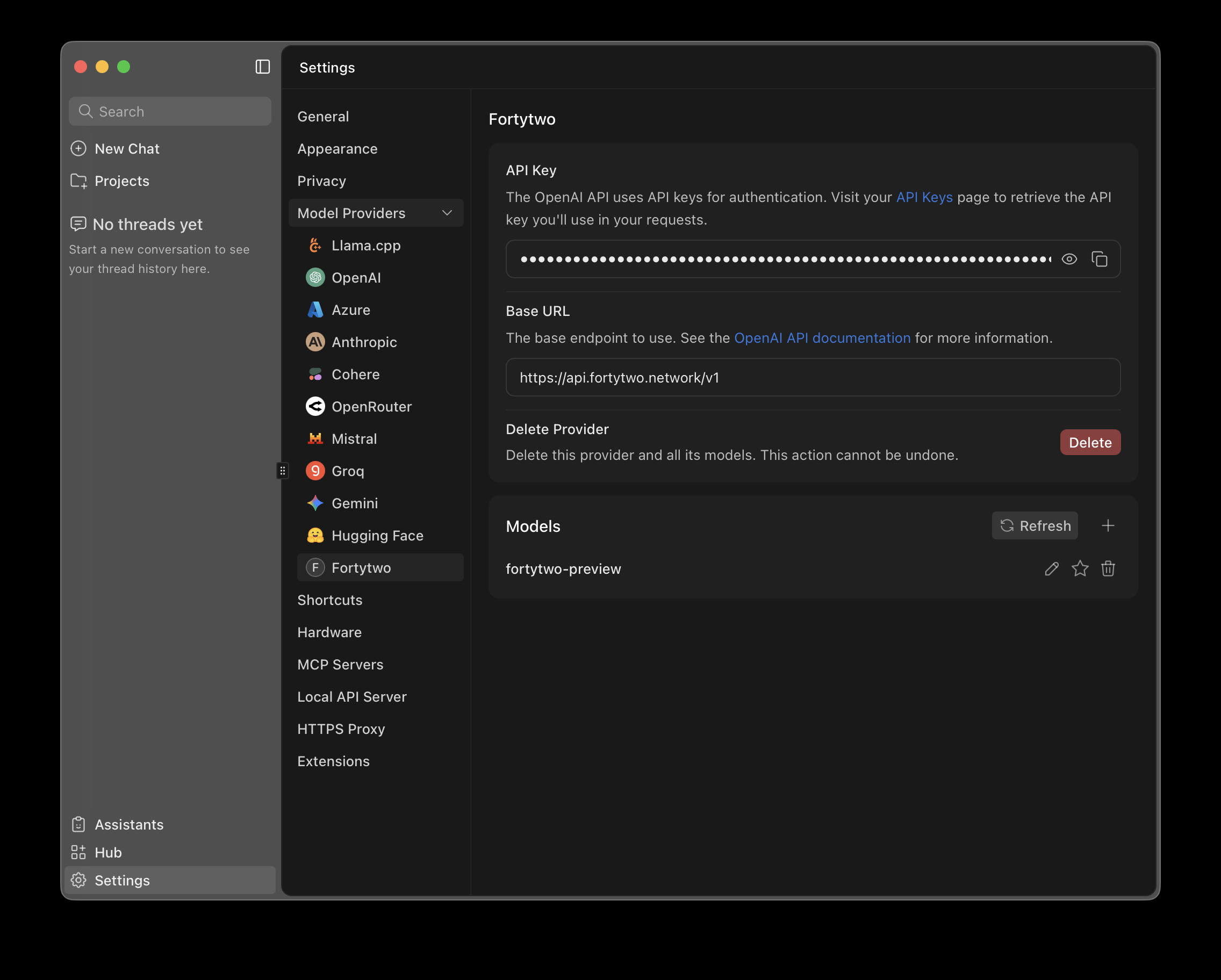 Jan: Configuring the provider