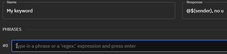 First step to adding a phrase