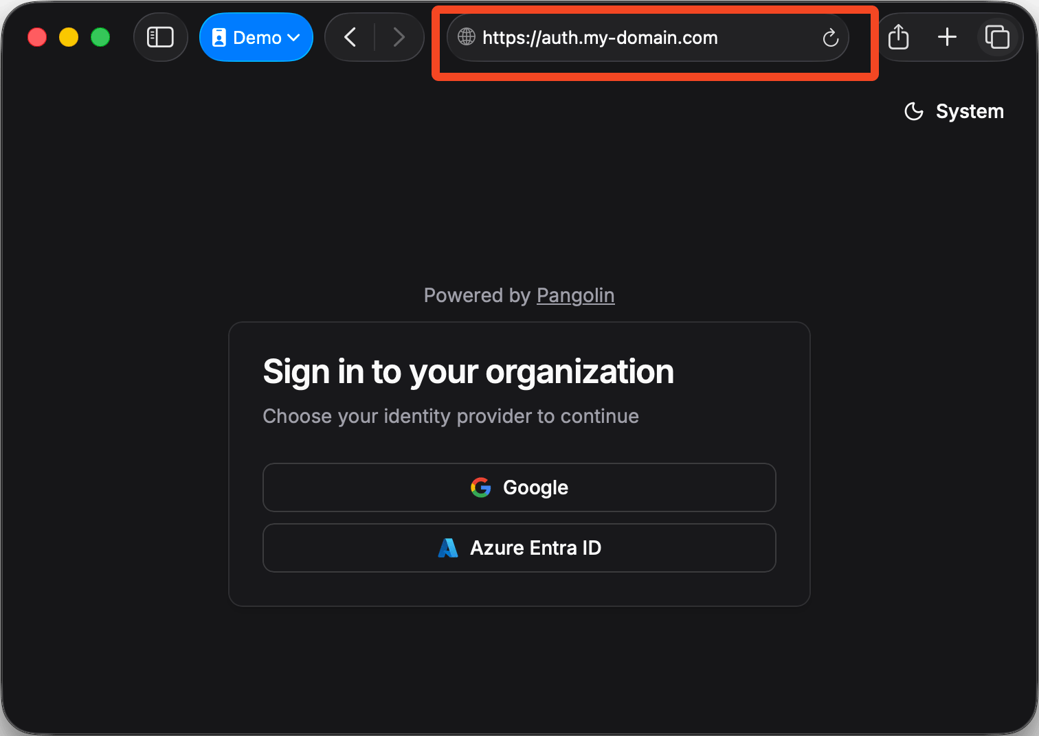 Organization login page with multiple login methods