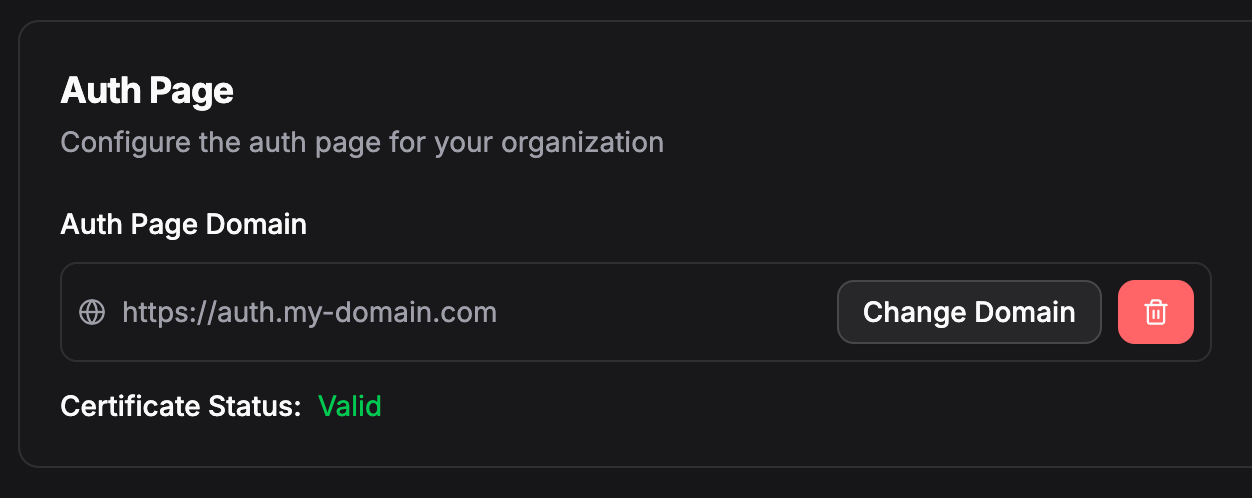 Domain picker for the auth page in Pangolin settings