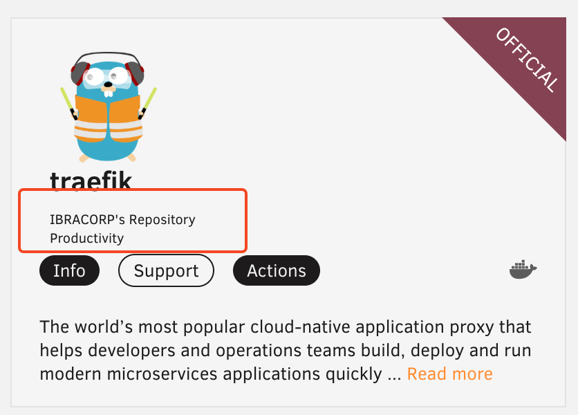 Traefik repository selection in Community Apps