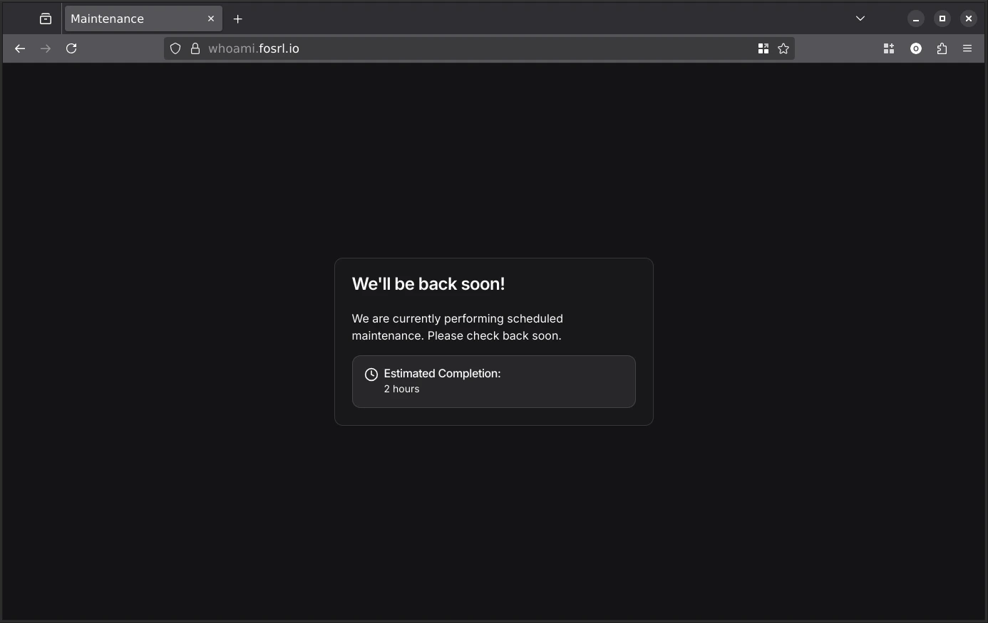 Maintenance Page Preview