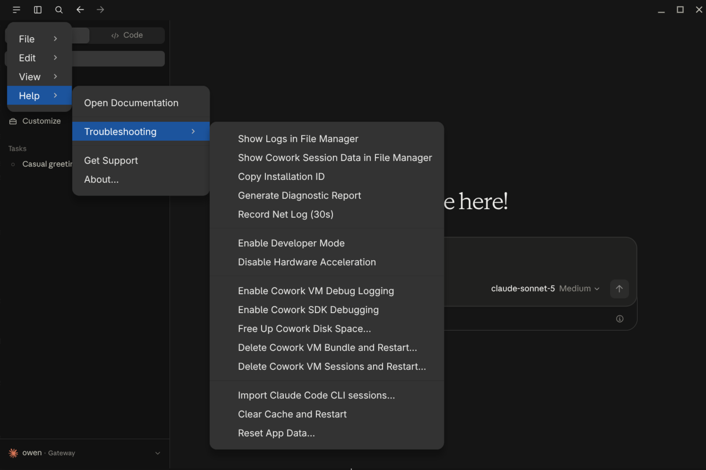 Claude Desktop third-party inference settings