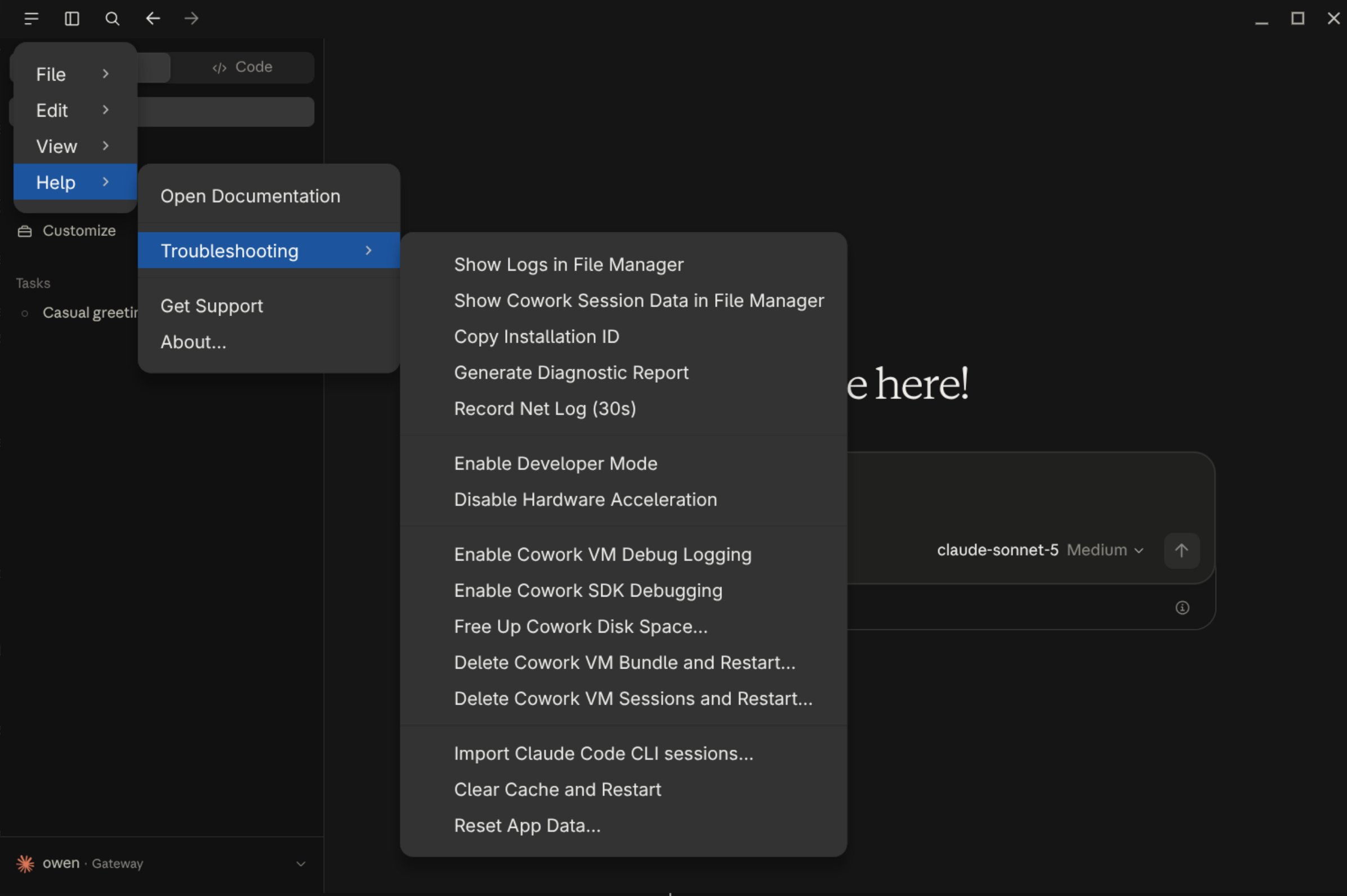 Claude Desktop third-party inference settings