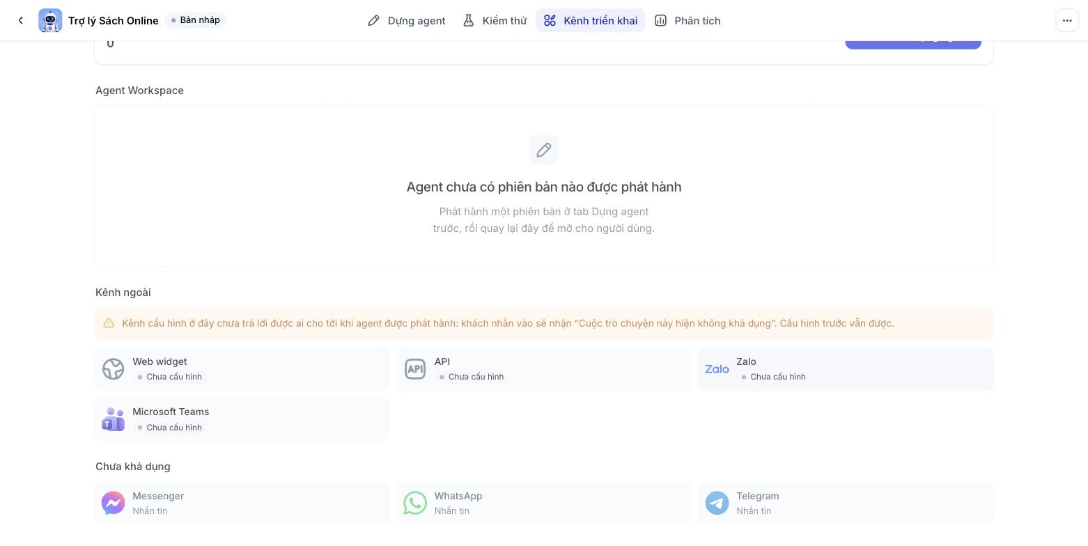 Danh sách kênh triển khai