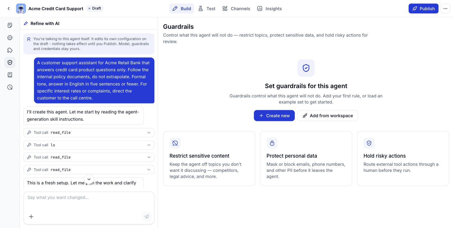 Agent Guardrails screen