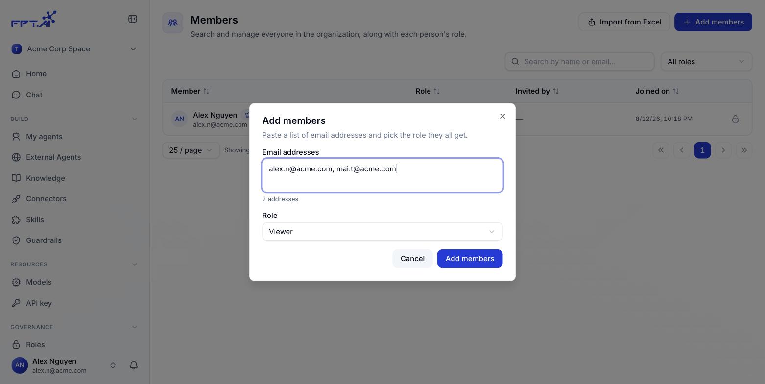 Add members dialog