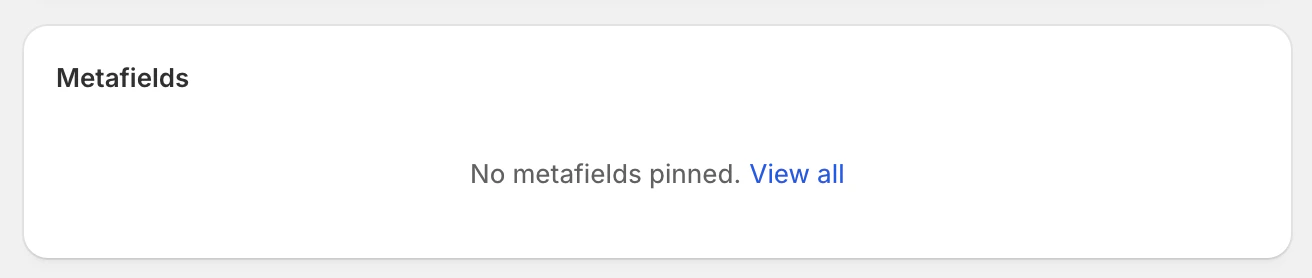 Empty metafields section on product page