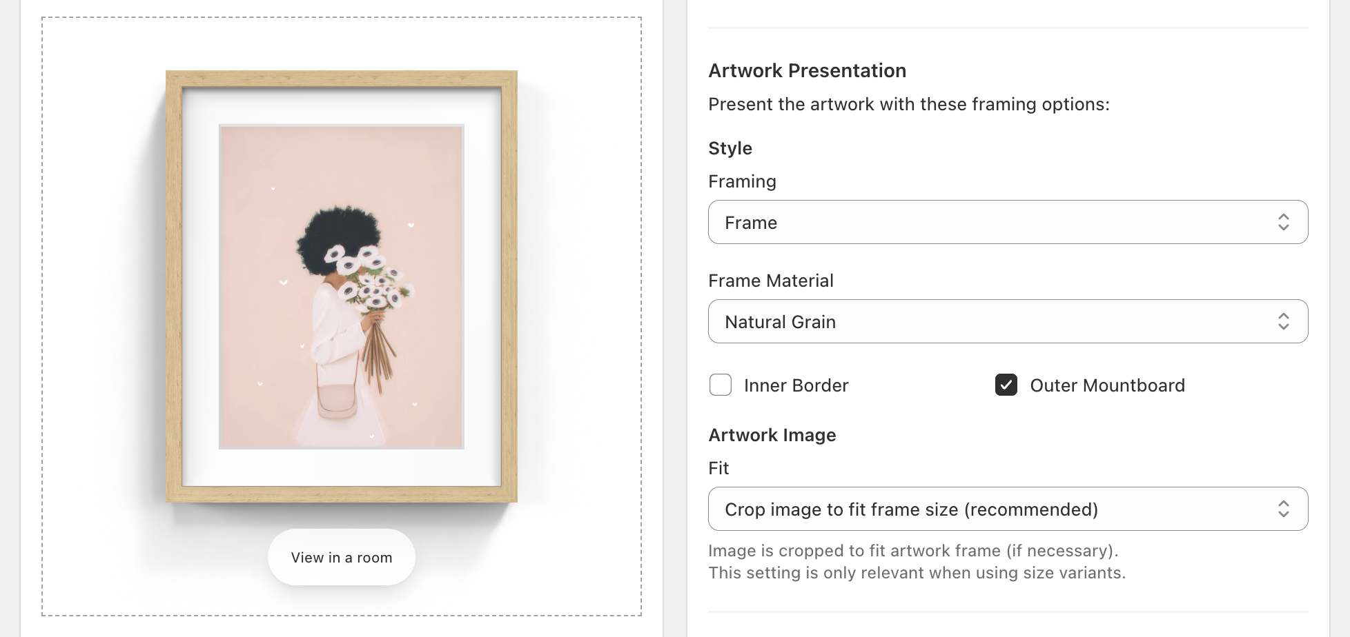 Artwork presentation