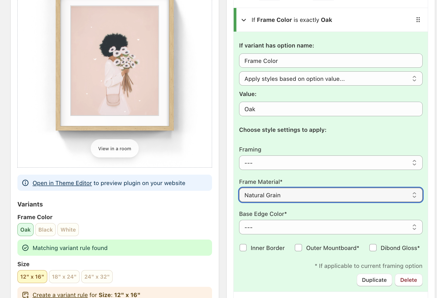 New variant rule created