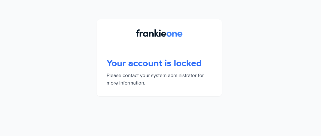 Account lockout page.