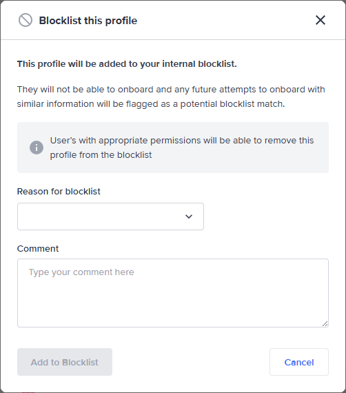 Add to blocklist screenshot