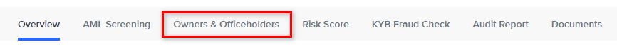 Owners & Officeholders tab screenshot