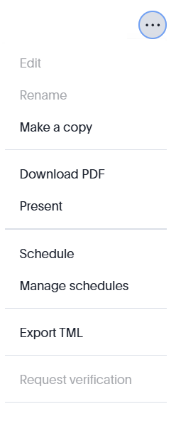 Additional actions menu