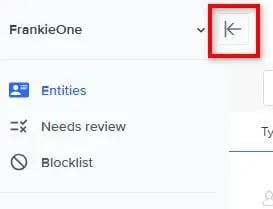 The collapse button.