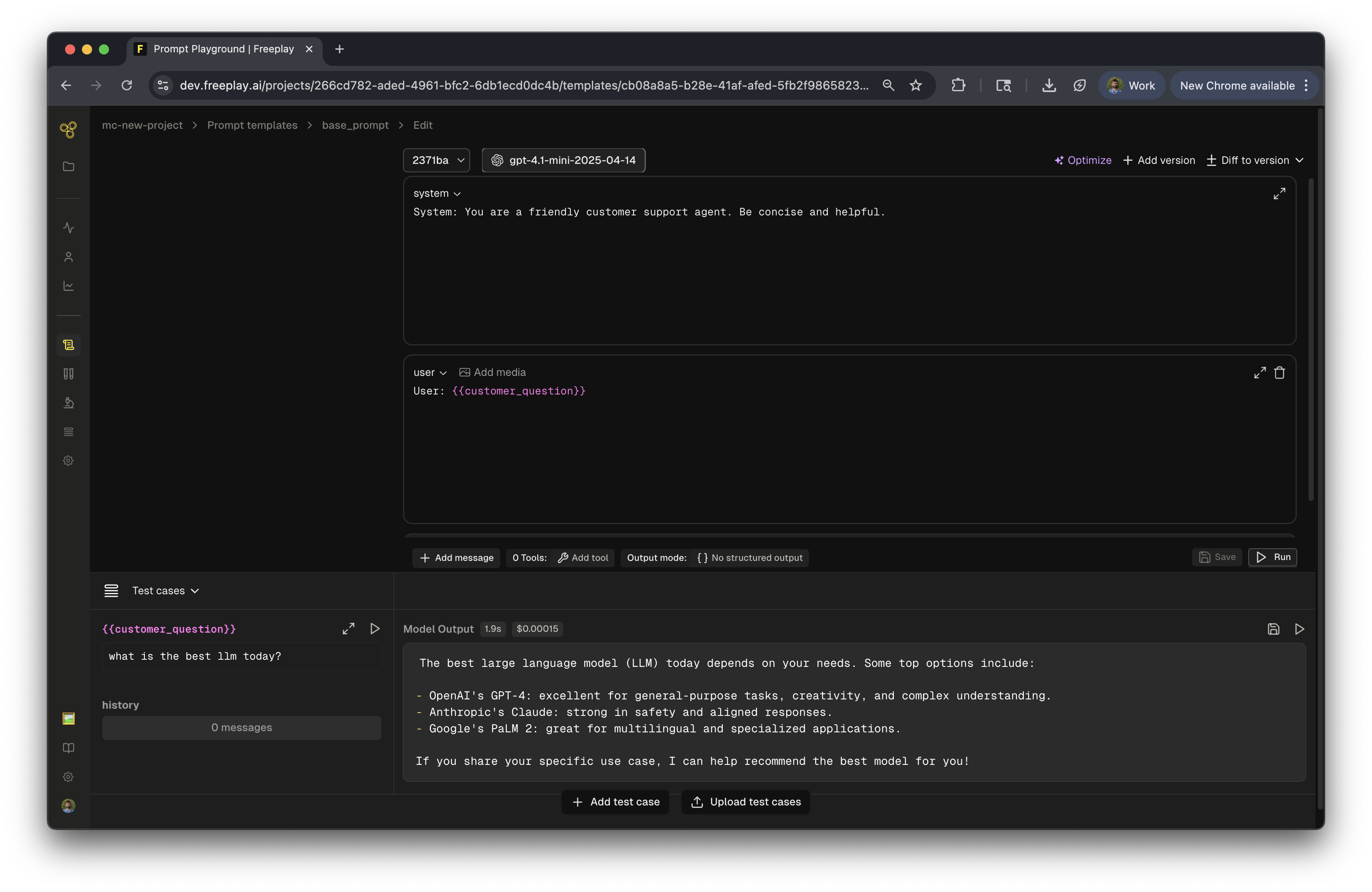 Start in the UI - Freeplay Introduction