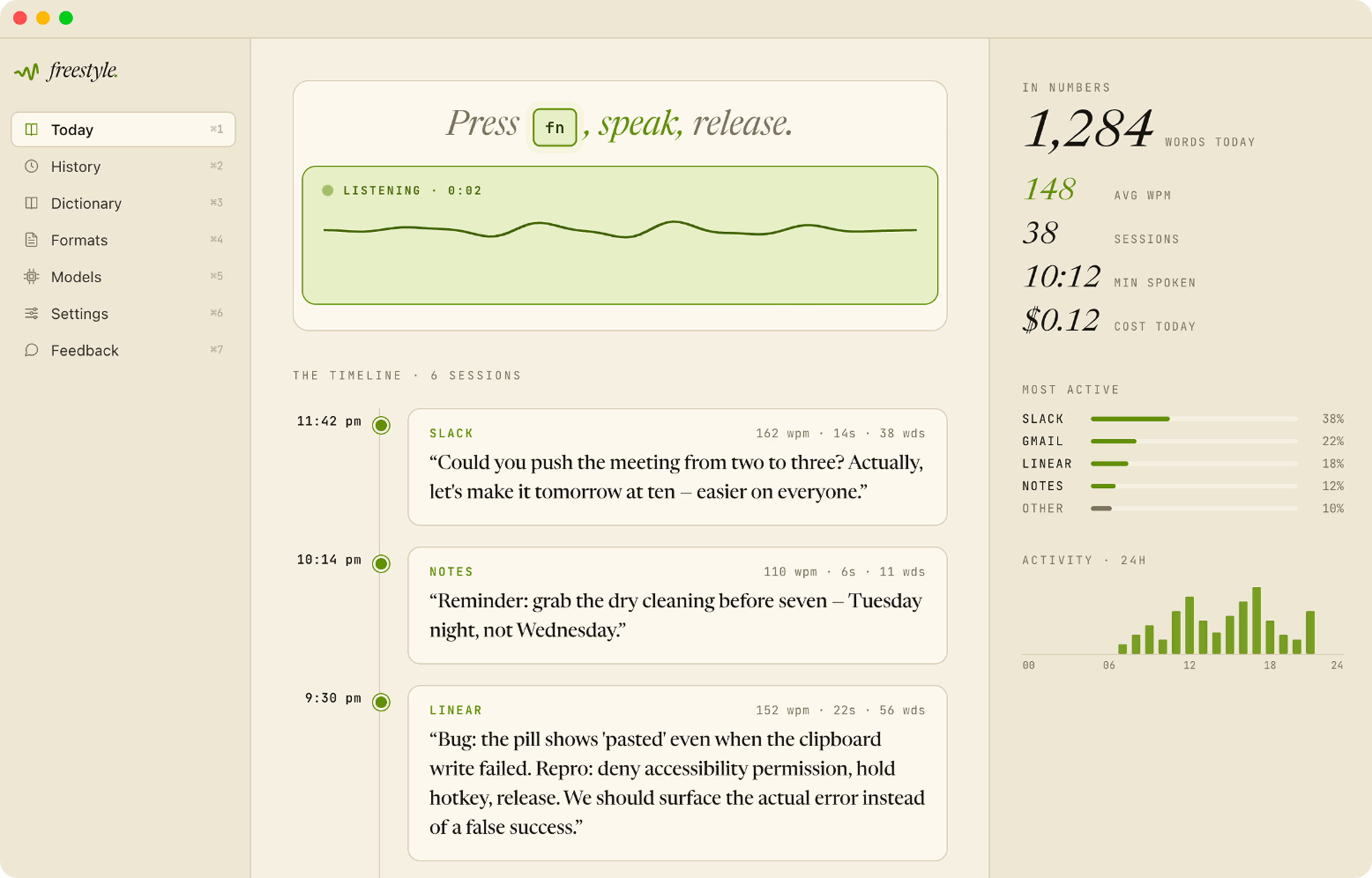 The Freestyle desktop app