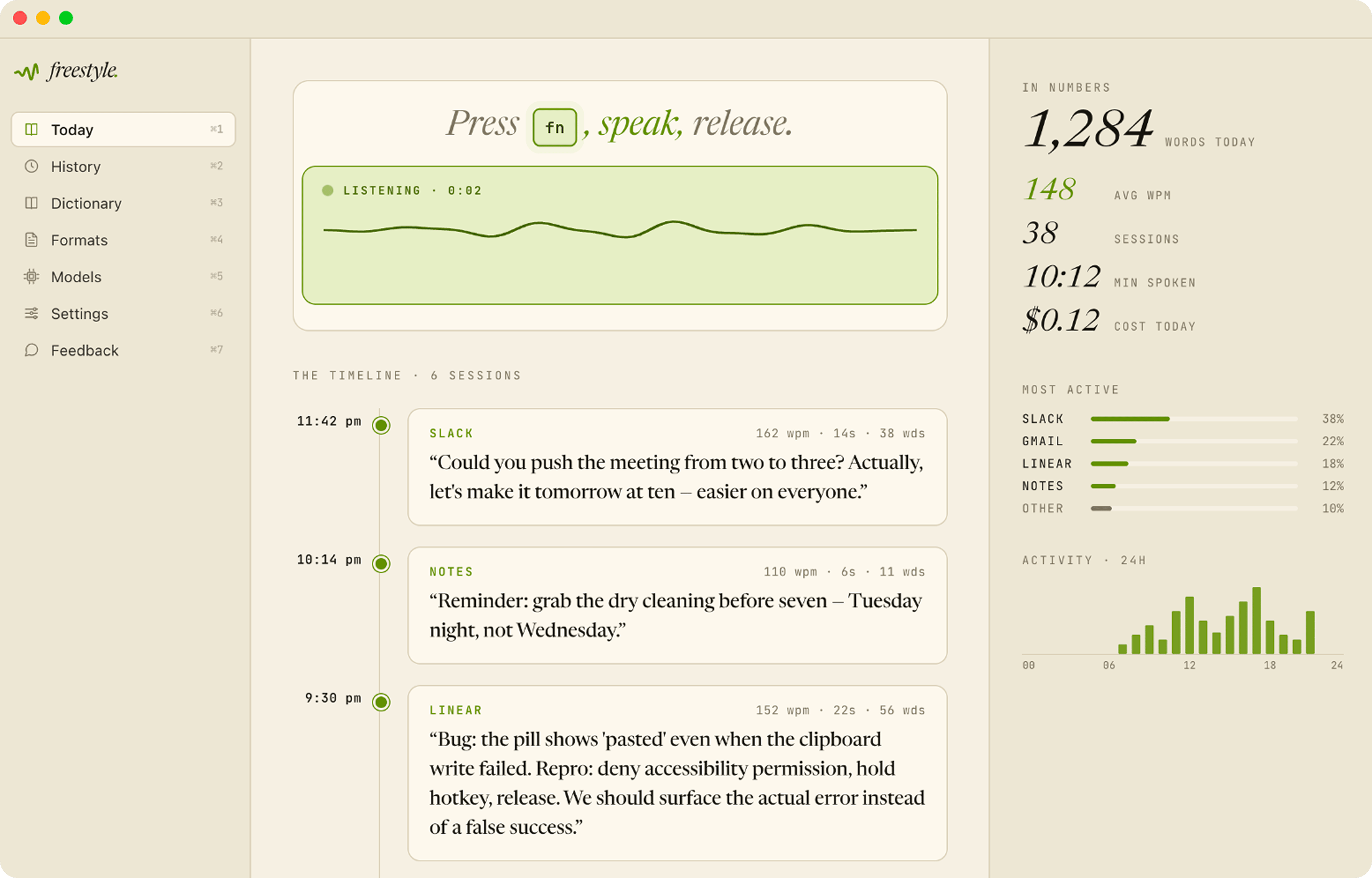 The Freestyle desktop app