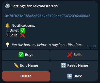 Manage Tracked Wallets