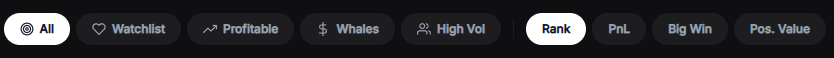 Leaderboard Filters