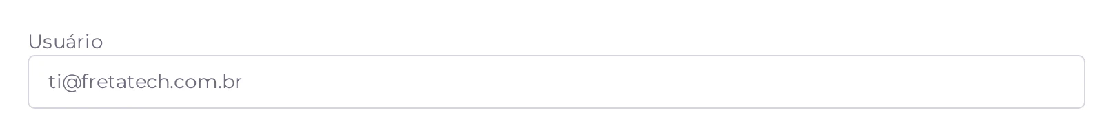 Campo Usuário