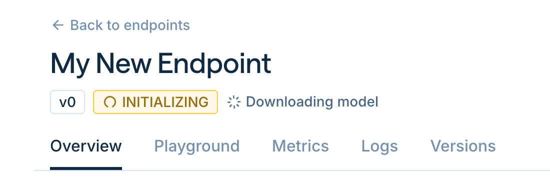 Initializing Endpoint