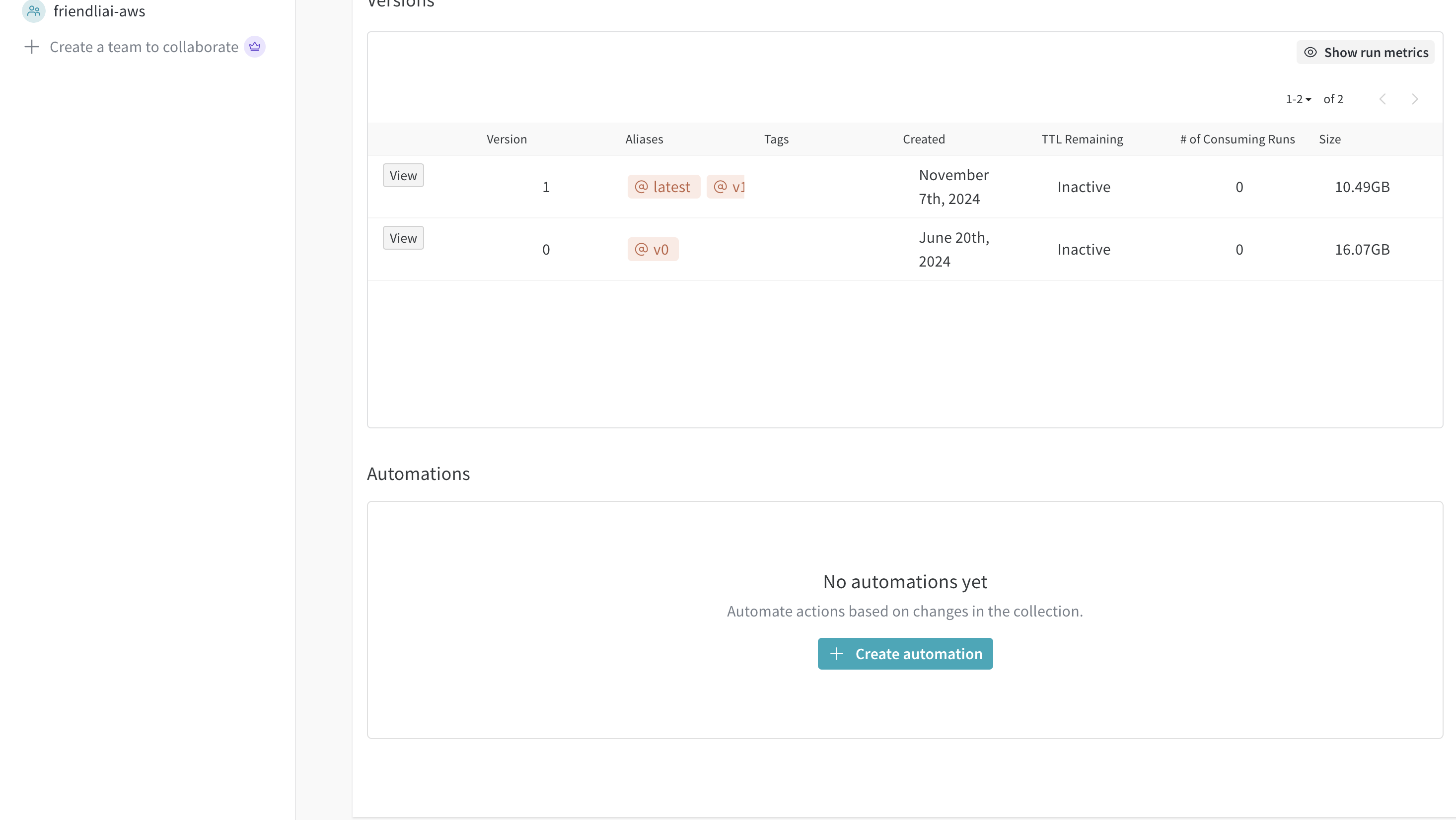 Create webhook automation from Weights & Biases