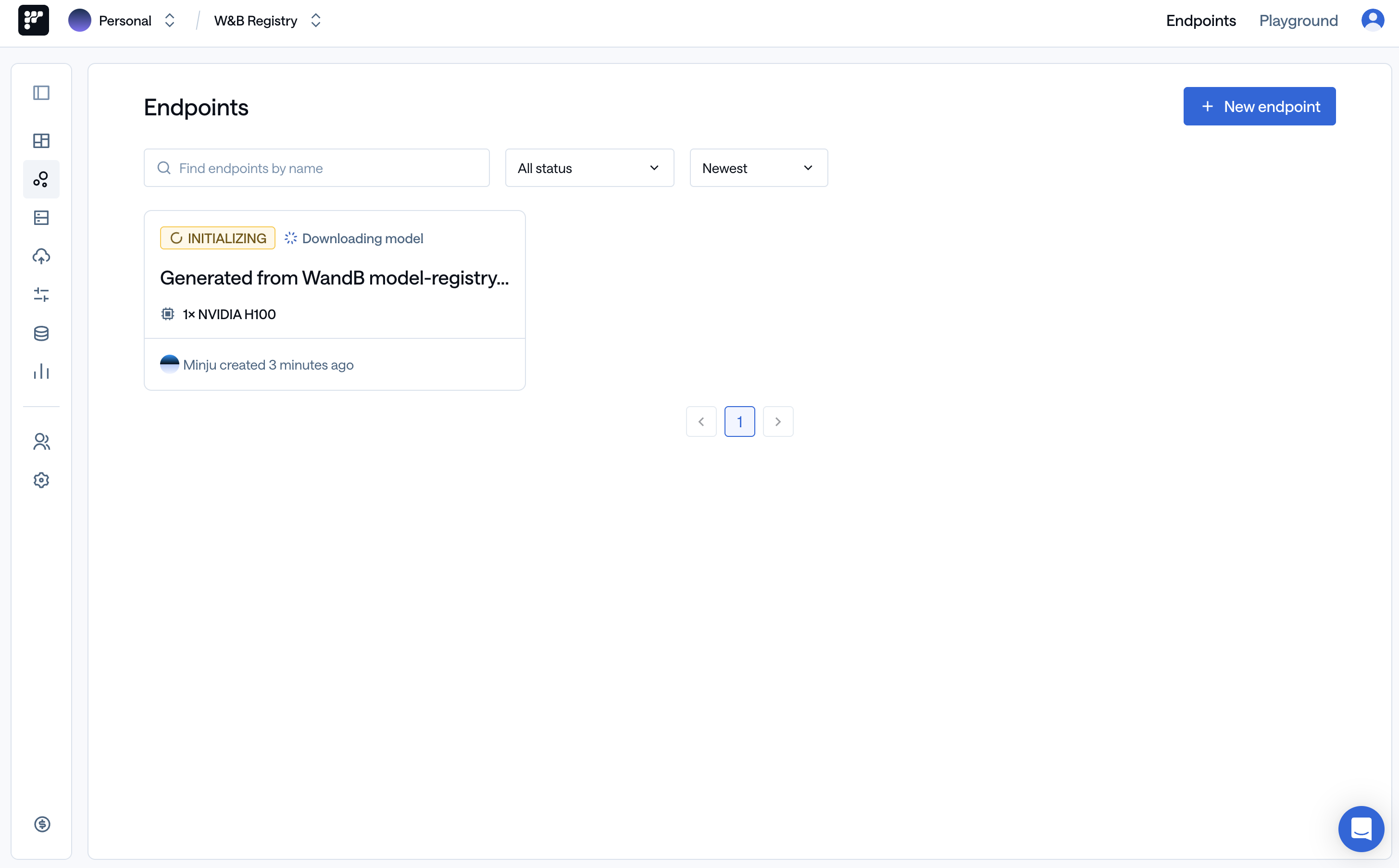 Endpoint created in Friendli Dedicated Endpoints UI