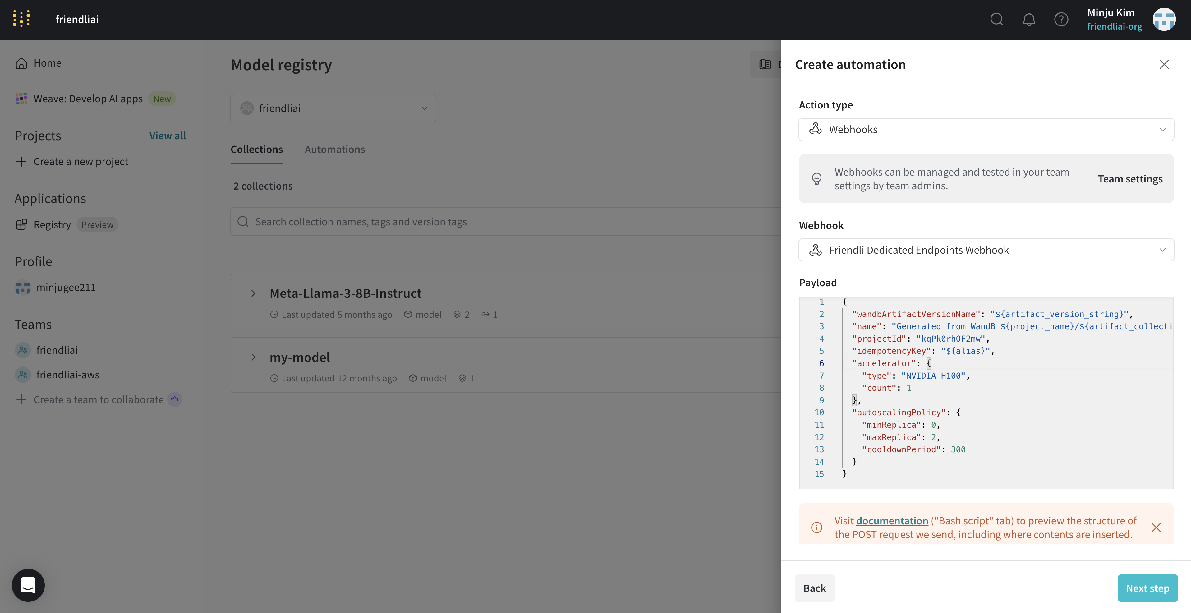 Webhook automation payload example