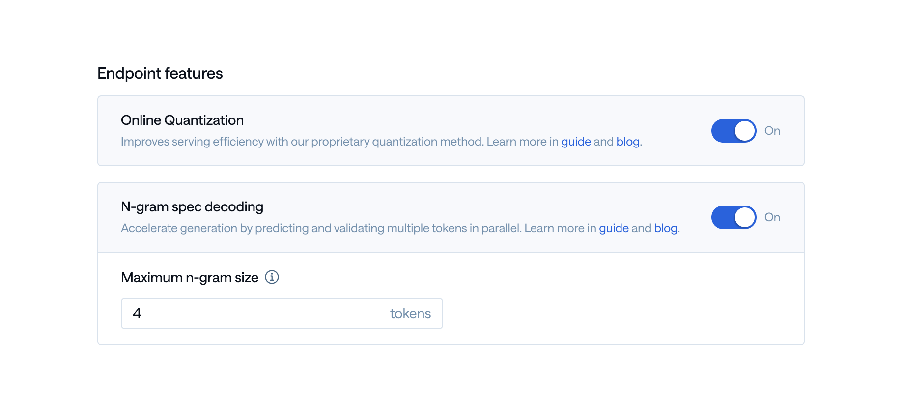 Endpoint features Endpoint features