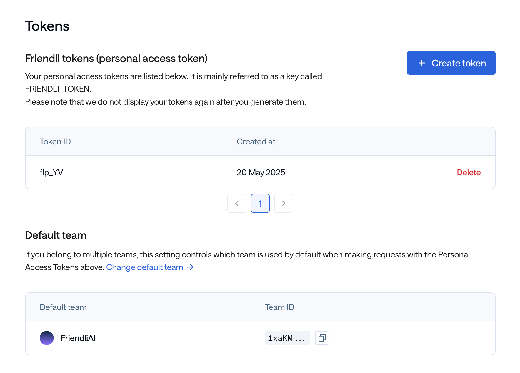 Personal Access Tokens - Friendli Docs