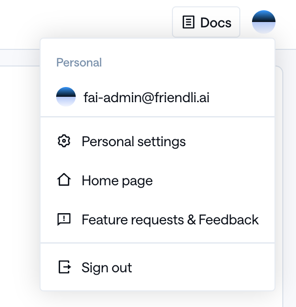 Personal settings