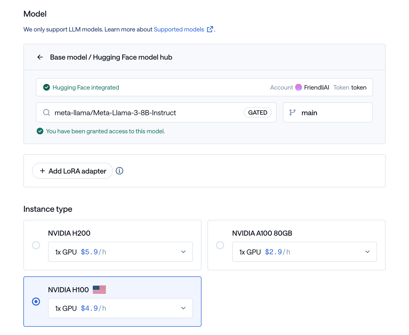 Select instance
