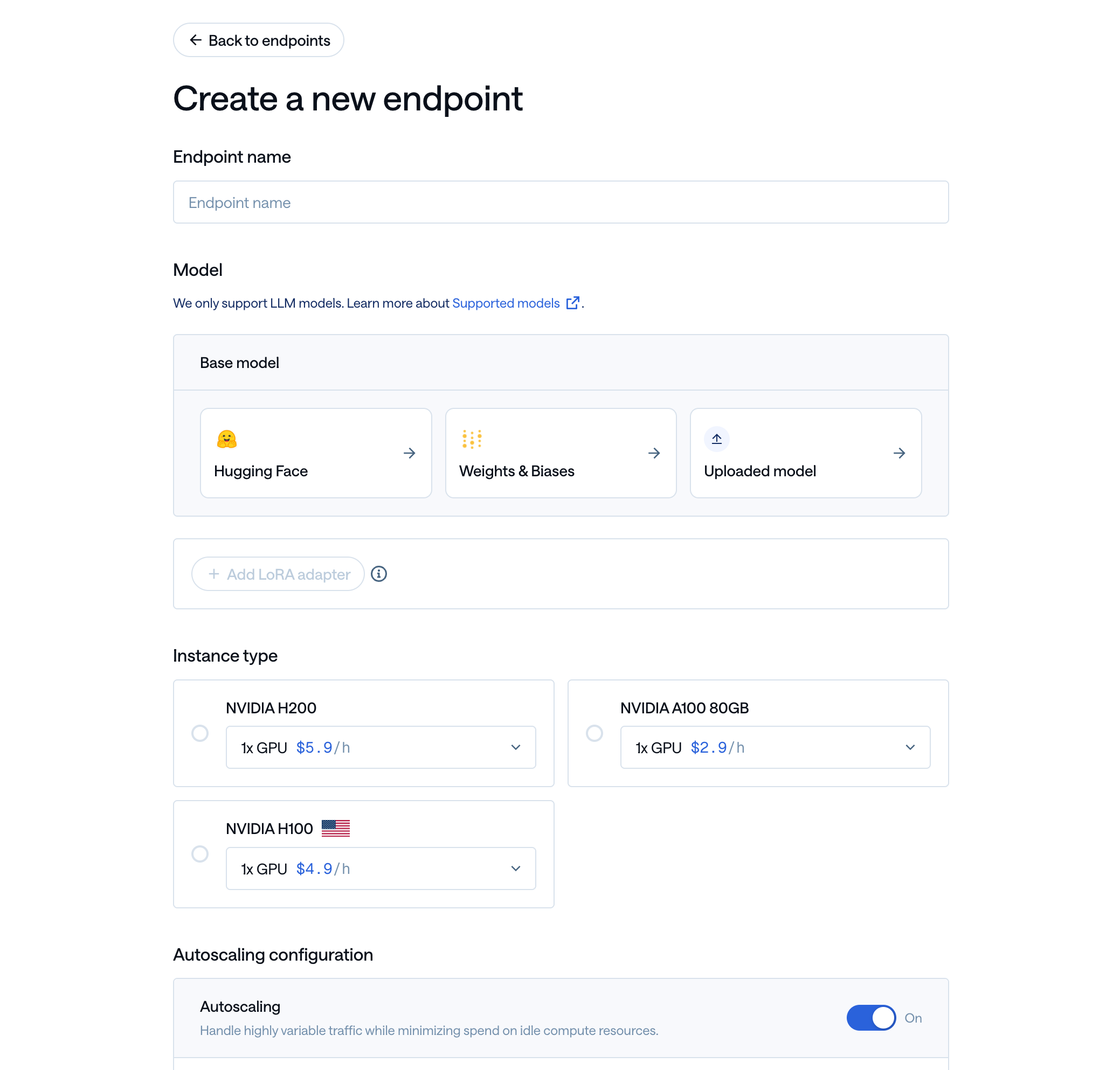 Create Endpoint
