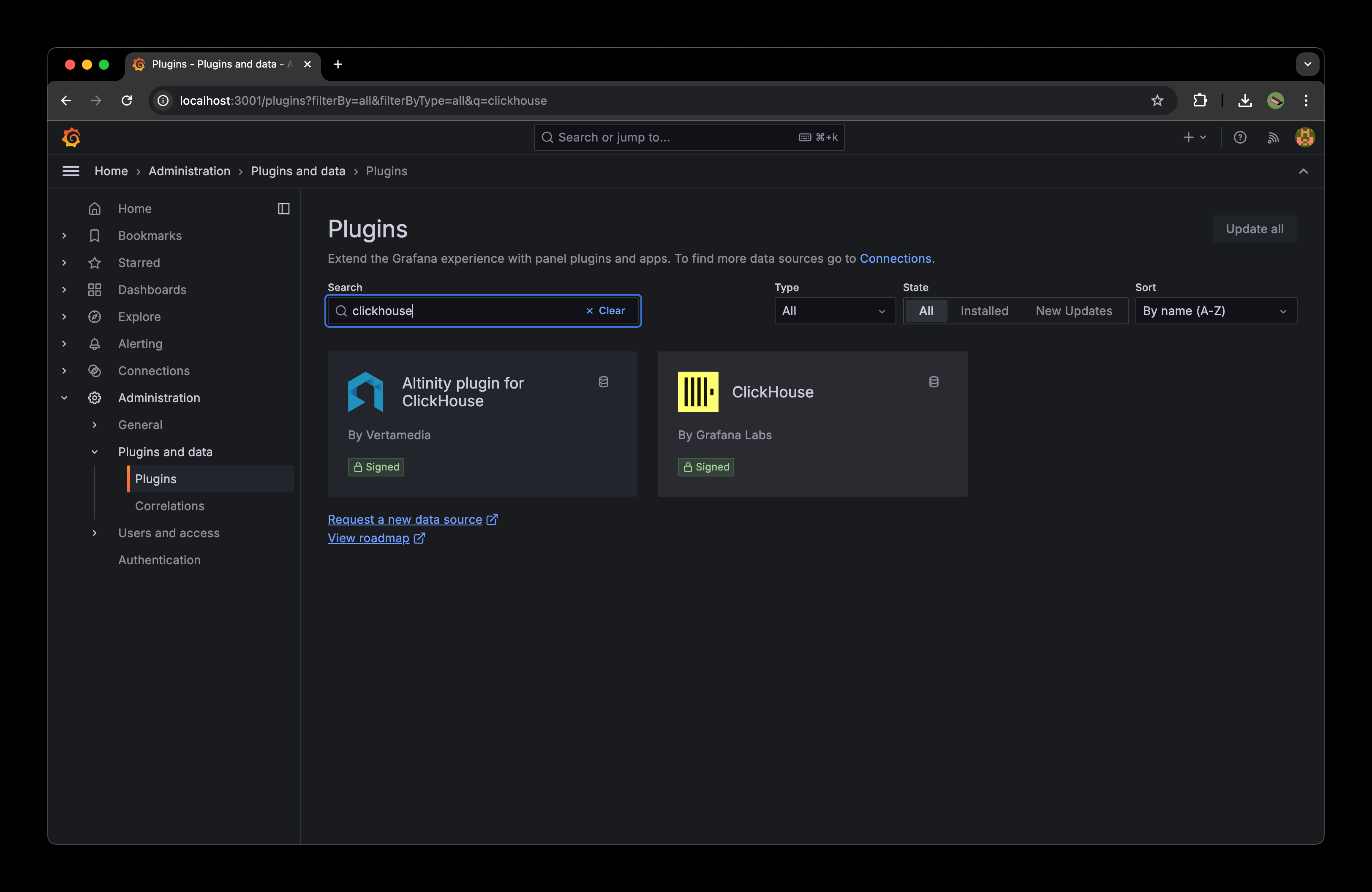 Grafana Install ClickHouse