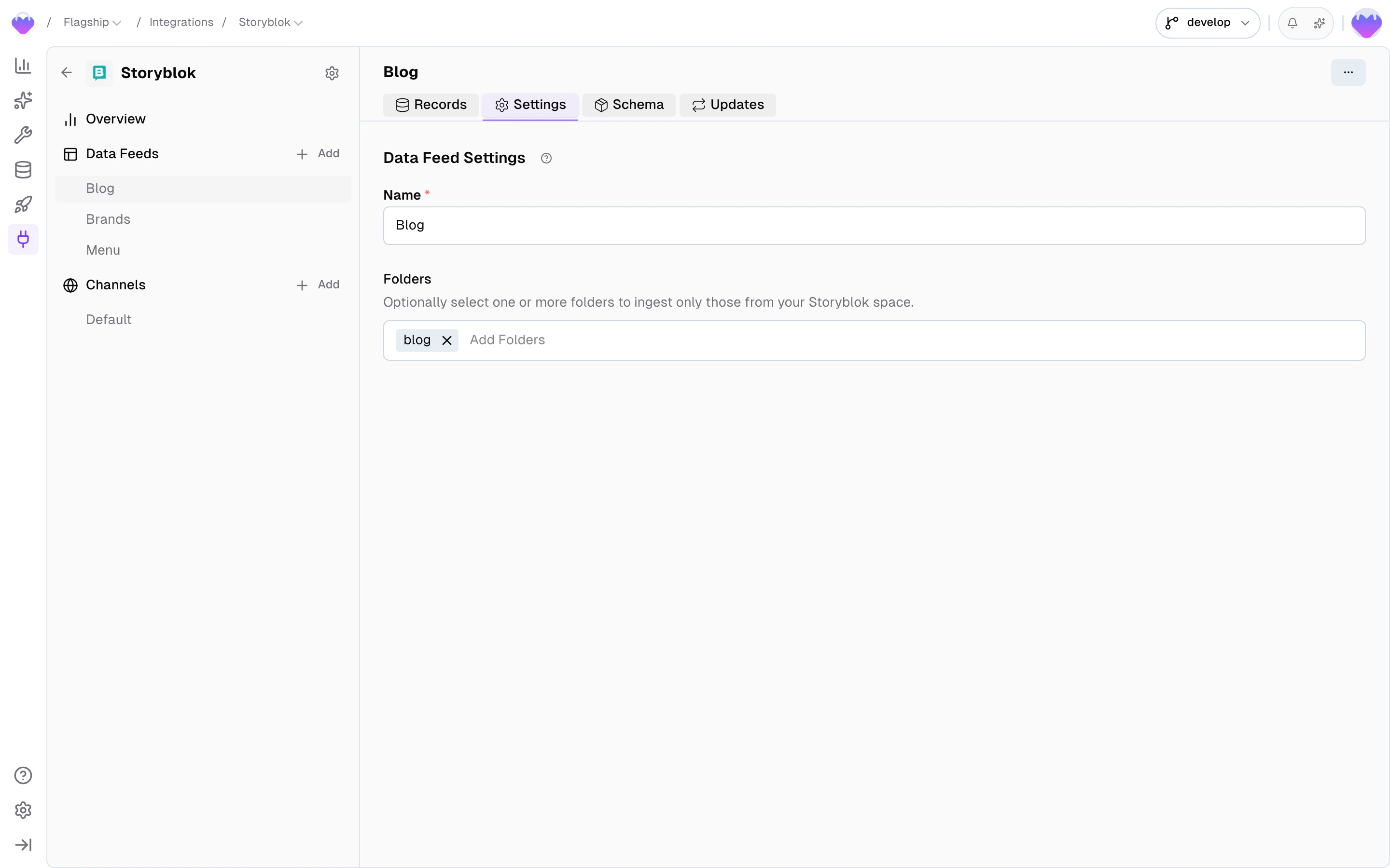 Data Feed Settings