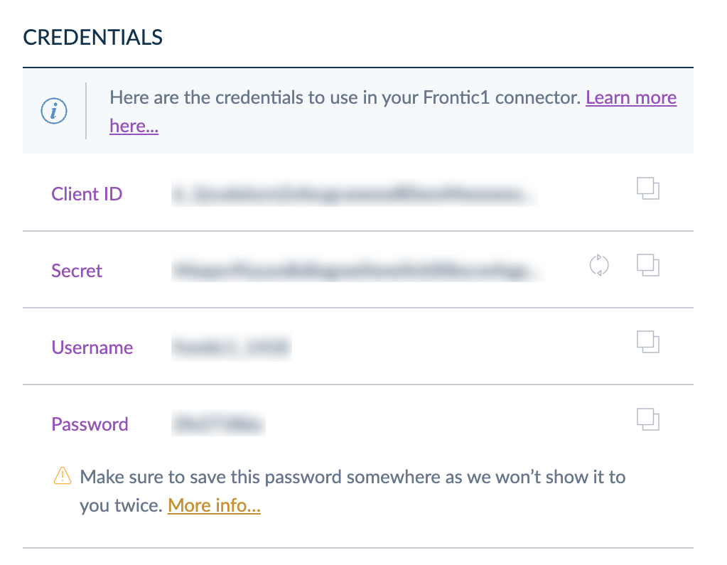 Akeneo Connection Credentials
