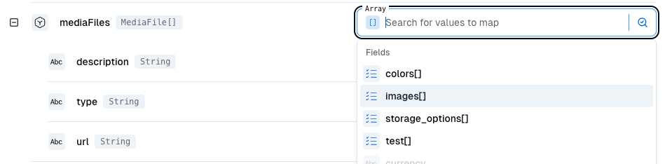 Setting images array as reference array for iteration in array mapping configuration
