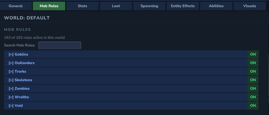 Mob Rules Tab