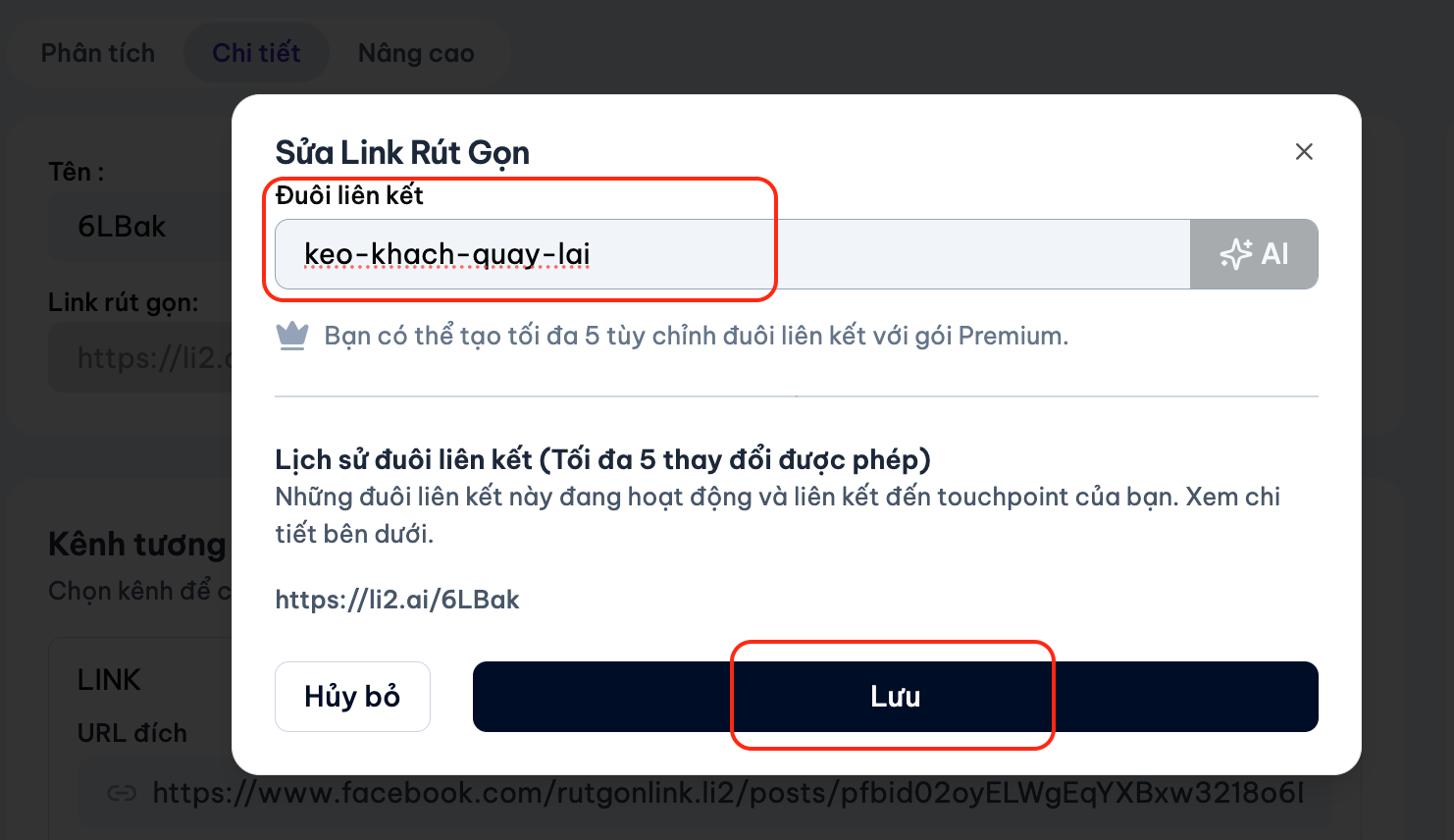Tuy Chinh Back Half Link Rut Gon Pn