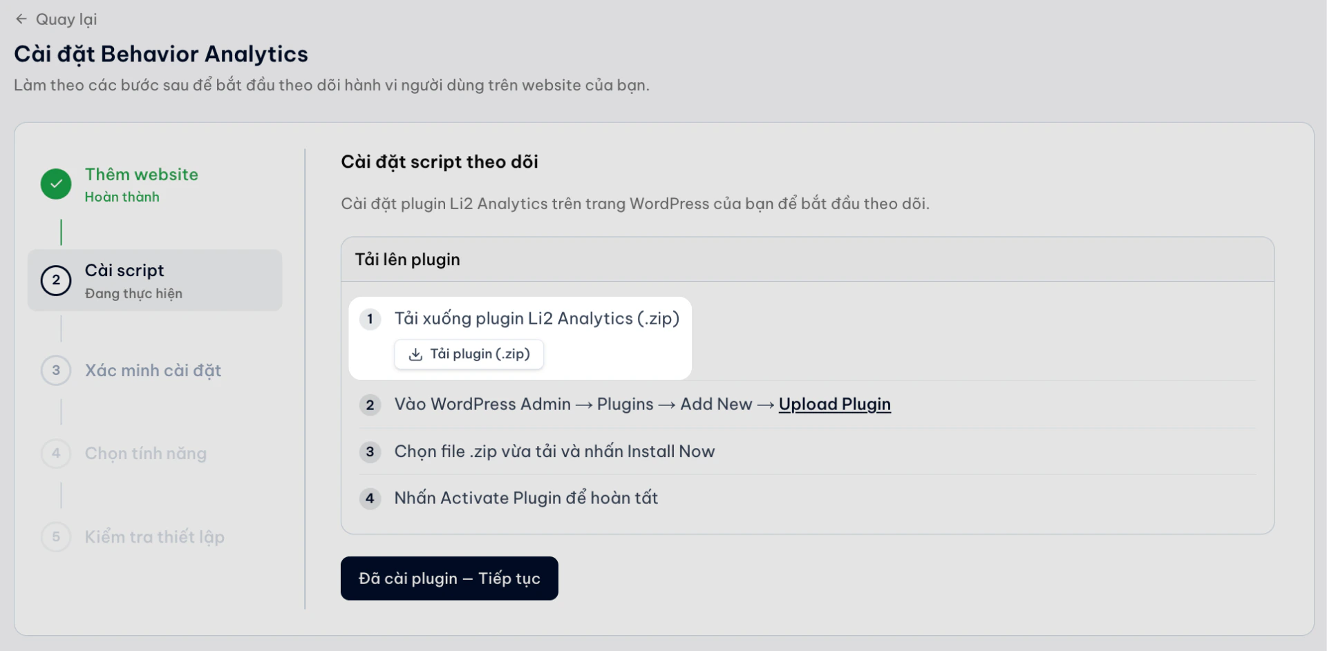 Tai Plugin Li2 Analytics Len Wordpress