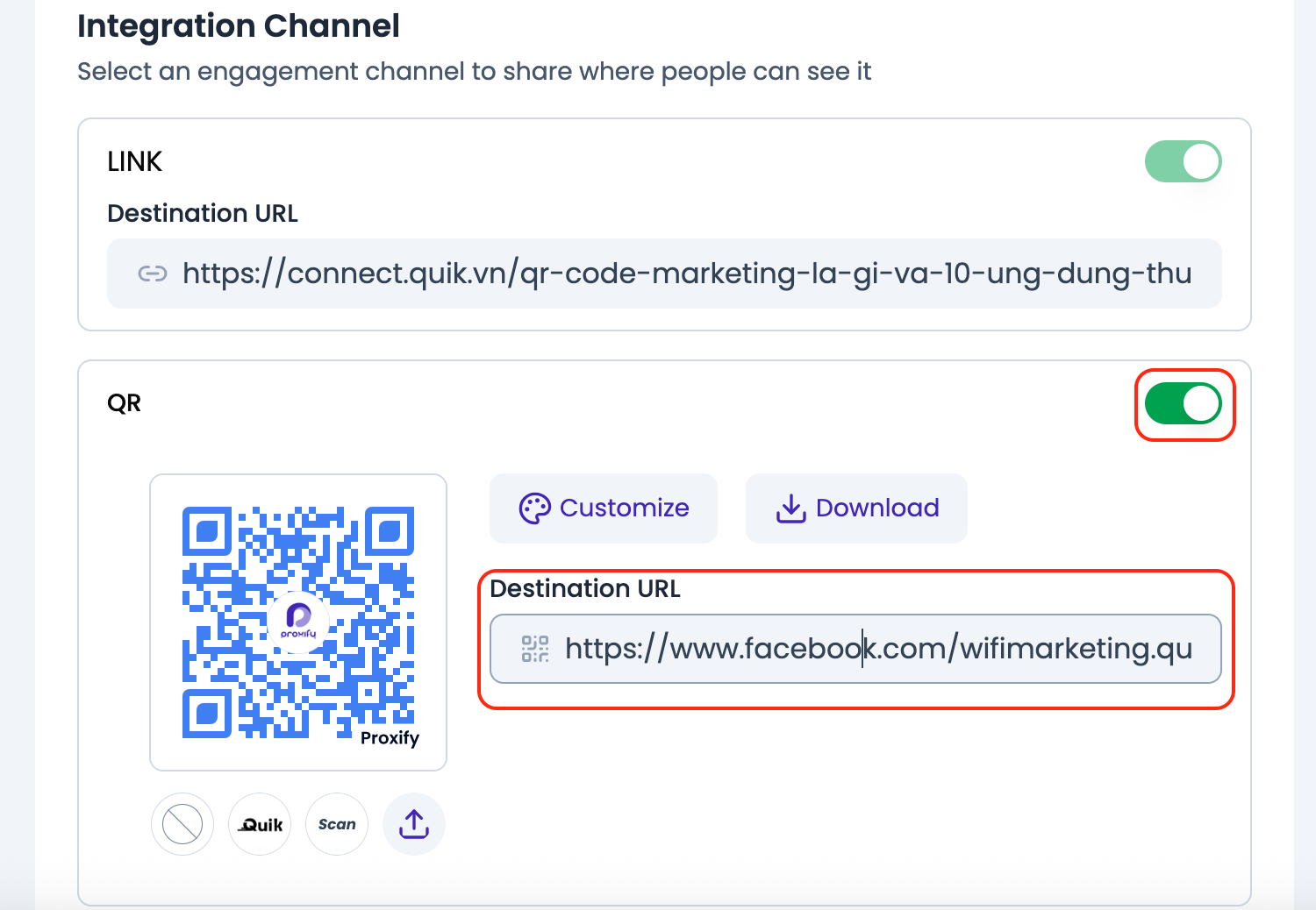 Manage Channels 1 Pn