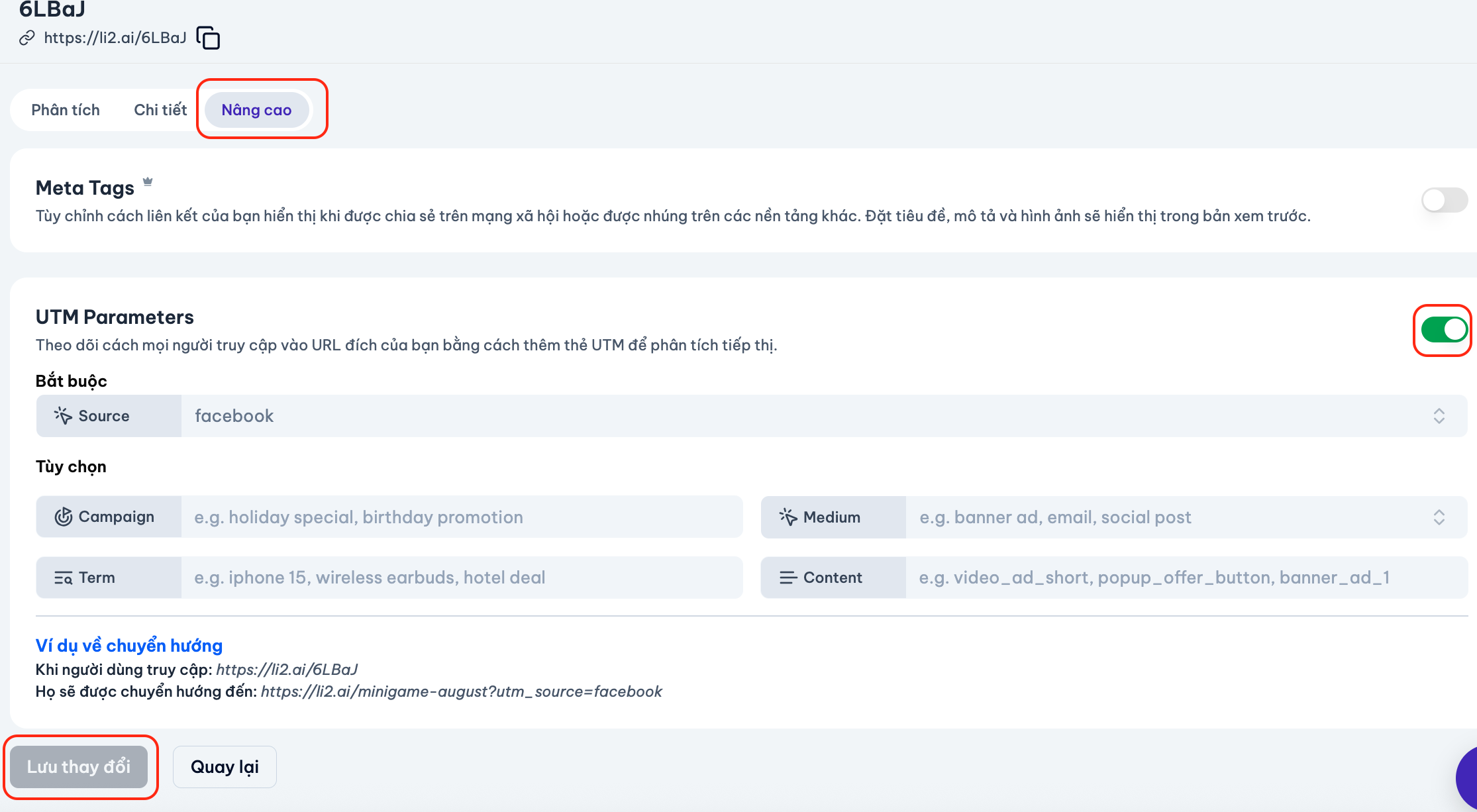 Cach Gan Umtm Cho Link Rut Gon Li2 2 Pn