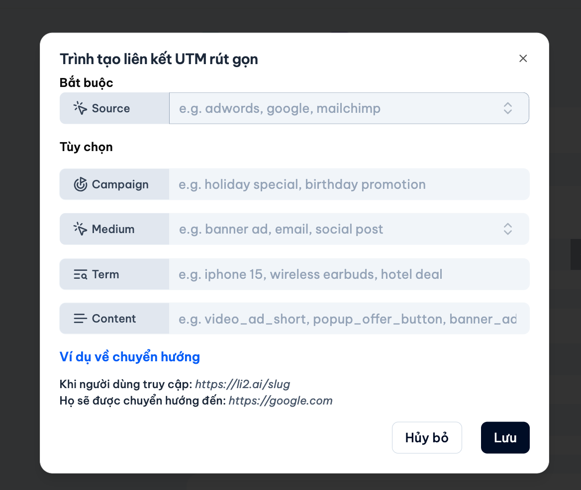 Cach Gan Utm Cho Link Rut Gon Tao Moi Li2 Pn
