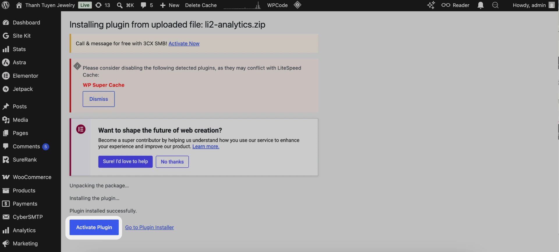 Active Plugin Li2 Analytics